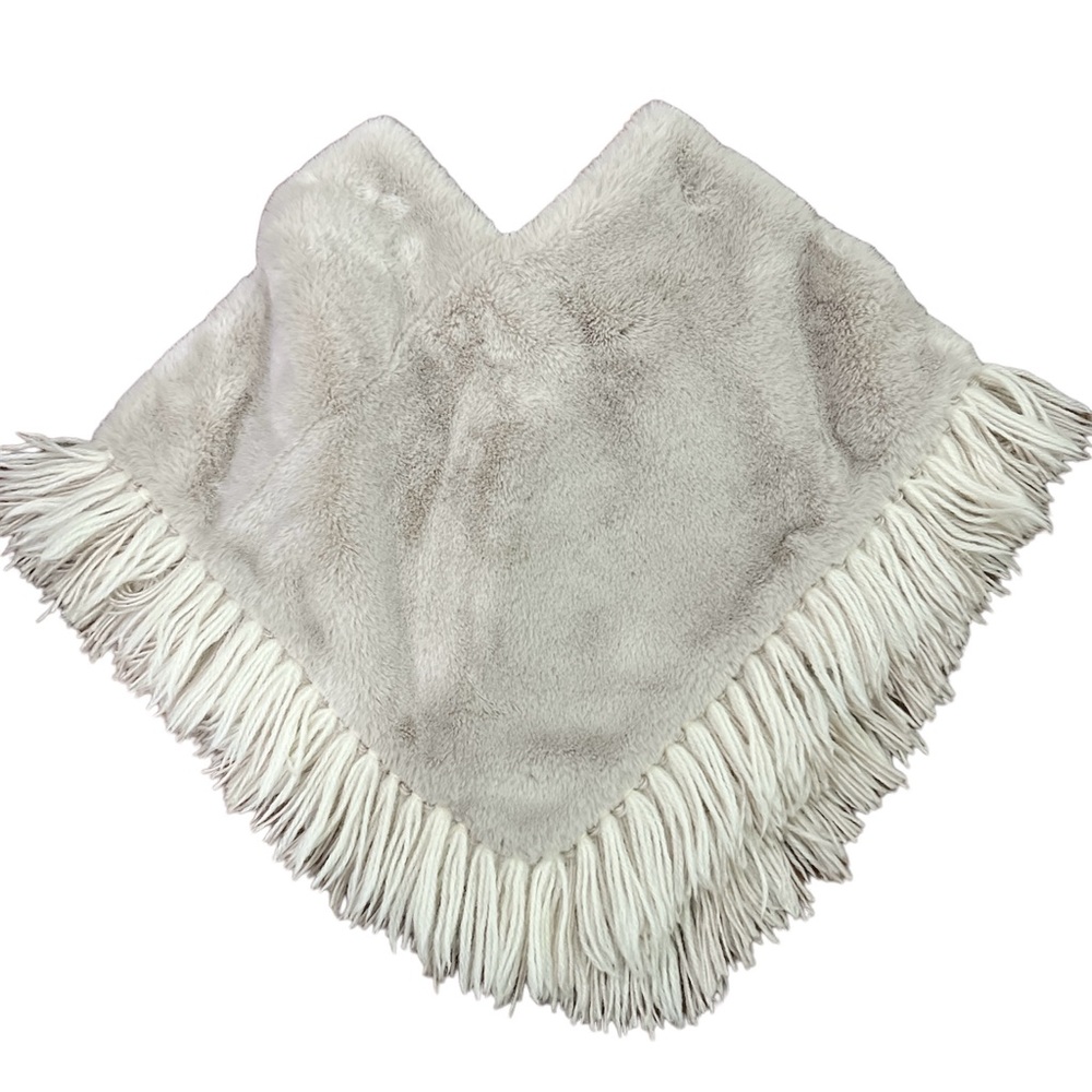 Handmade girls toddler faux fur pancho